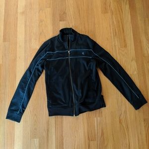 Black track jacket, zip up
